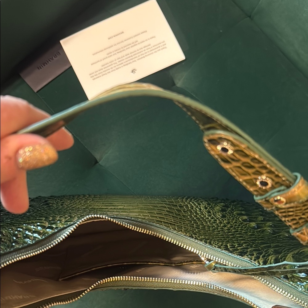 Brahmin Green Tabitha Shoulder Bag with matching wallet - Picture 5 of 5